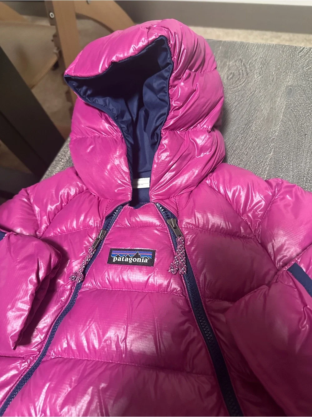 Patagonia Bright Purple Infant 0-3 months Hooded Puffer Bunting Snow Suit